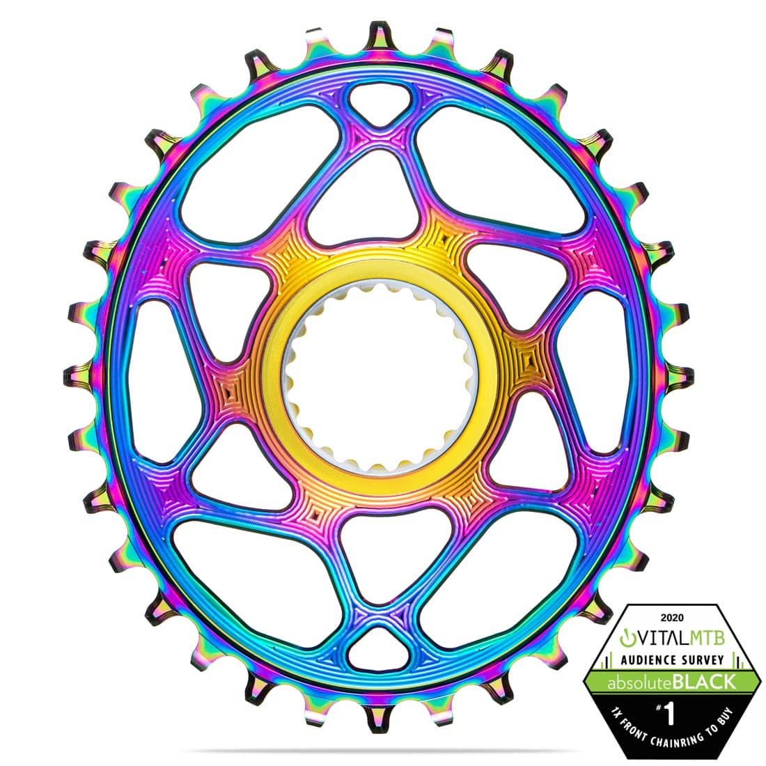 OVAL chainring for shimano 12spd cranks pvd rainbow