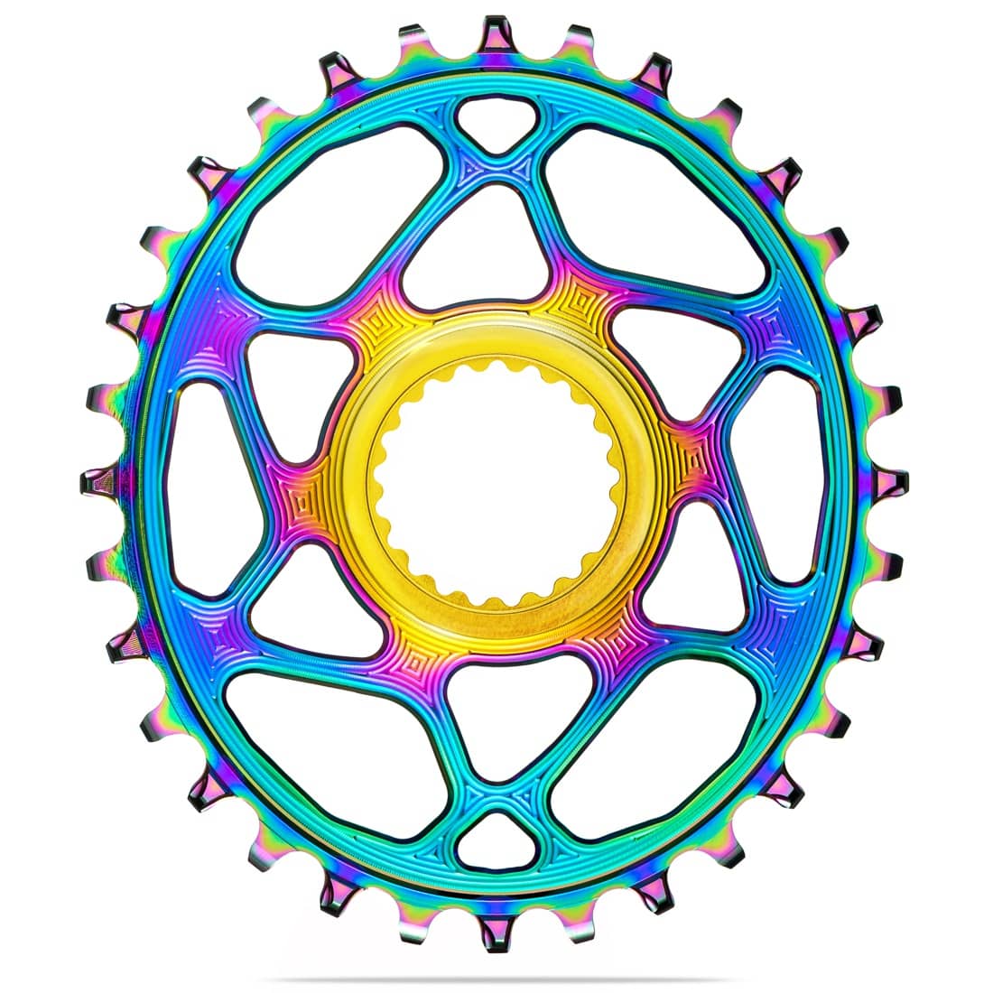 OVAL chainring for shimano 12spd cranks pvd rainbow