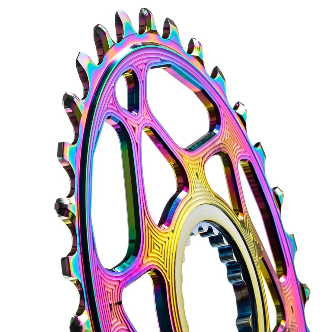 OVAL chainring for shimano 12spd cranks pvd rainbow