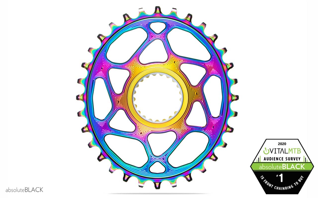 OVAL chainring for shimano 12spd cranks pvd rainbow