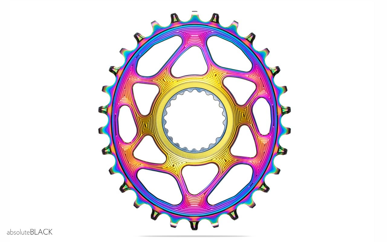 OVAL chainring for shimano 12spd cranks pvd rainbow