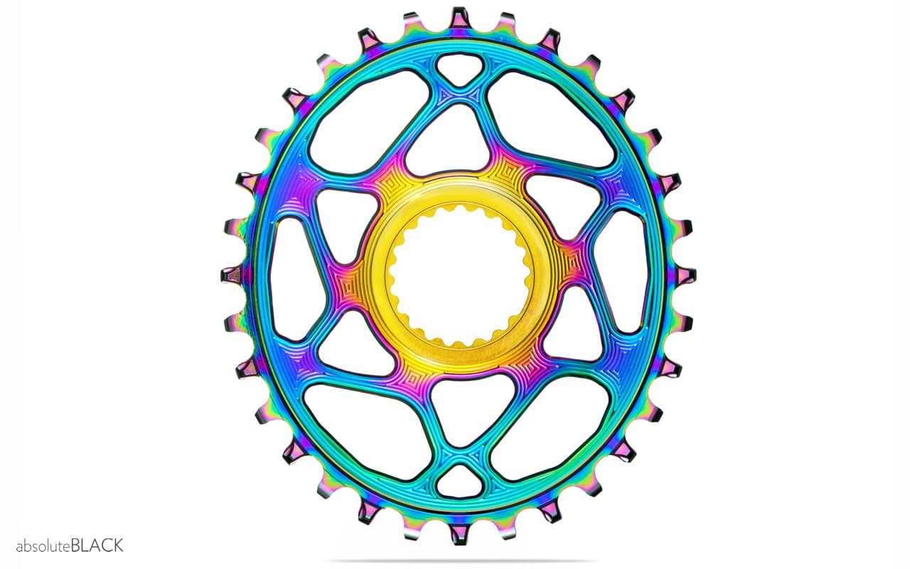 OVAL chainring for shimano 12spd cranks pvd rainbow