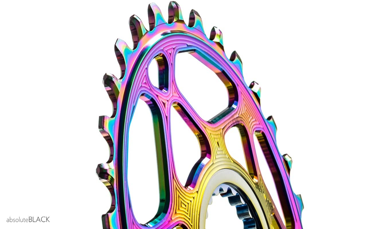 OVAL chainring for shimano 12spd cranks pvd rainbow