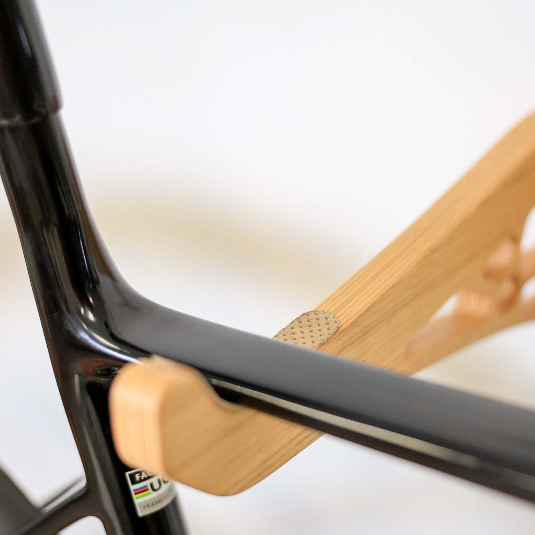 absoluteBLACK Premium Oak Bicycle Wall Hanger