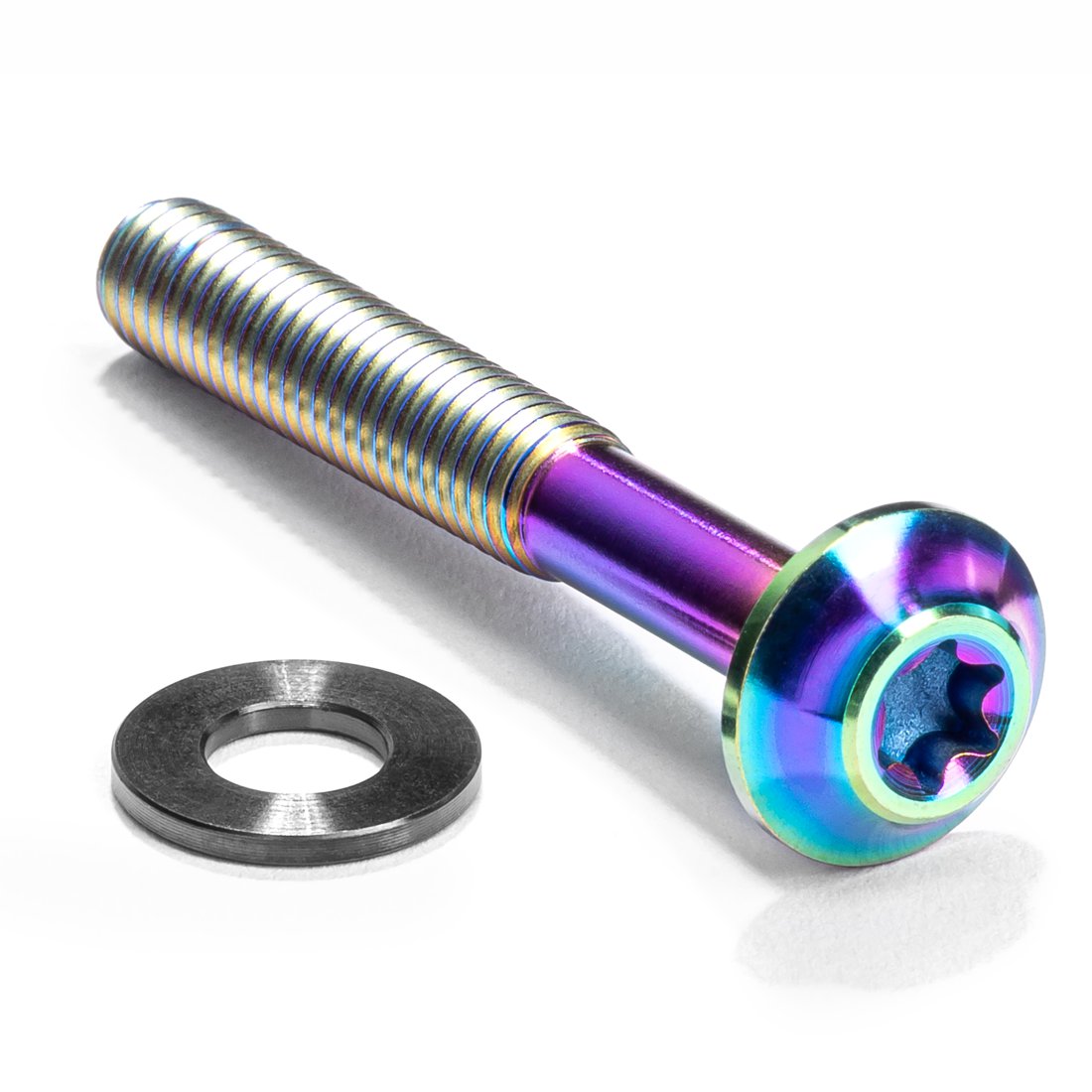 absoluteBLACK Titanium Flat Mount Caliper Bolts + Low Friction Washers