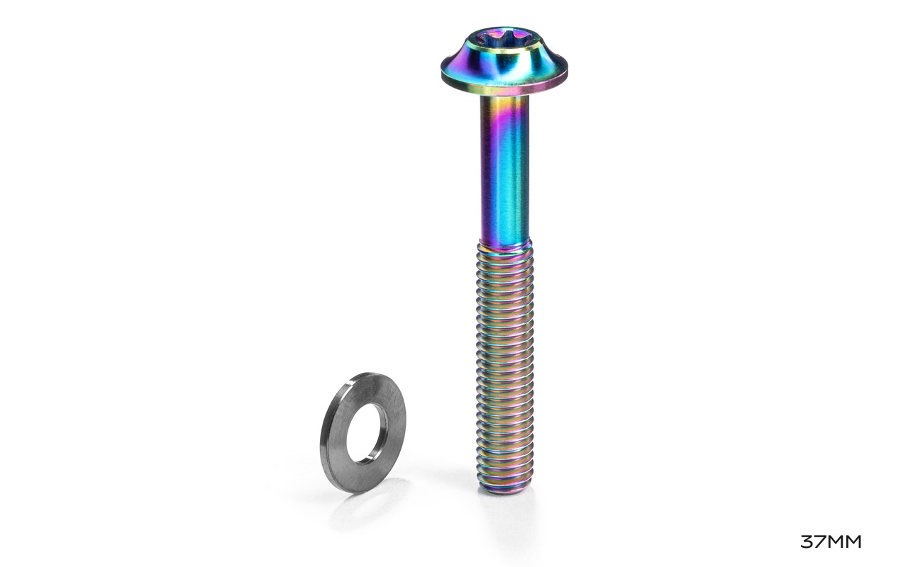 absoluteBLACK Titanium Flat Mount Caliper Bolts + Low Friction Washers