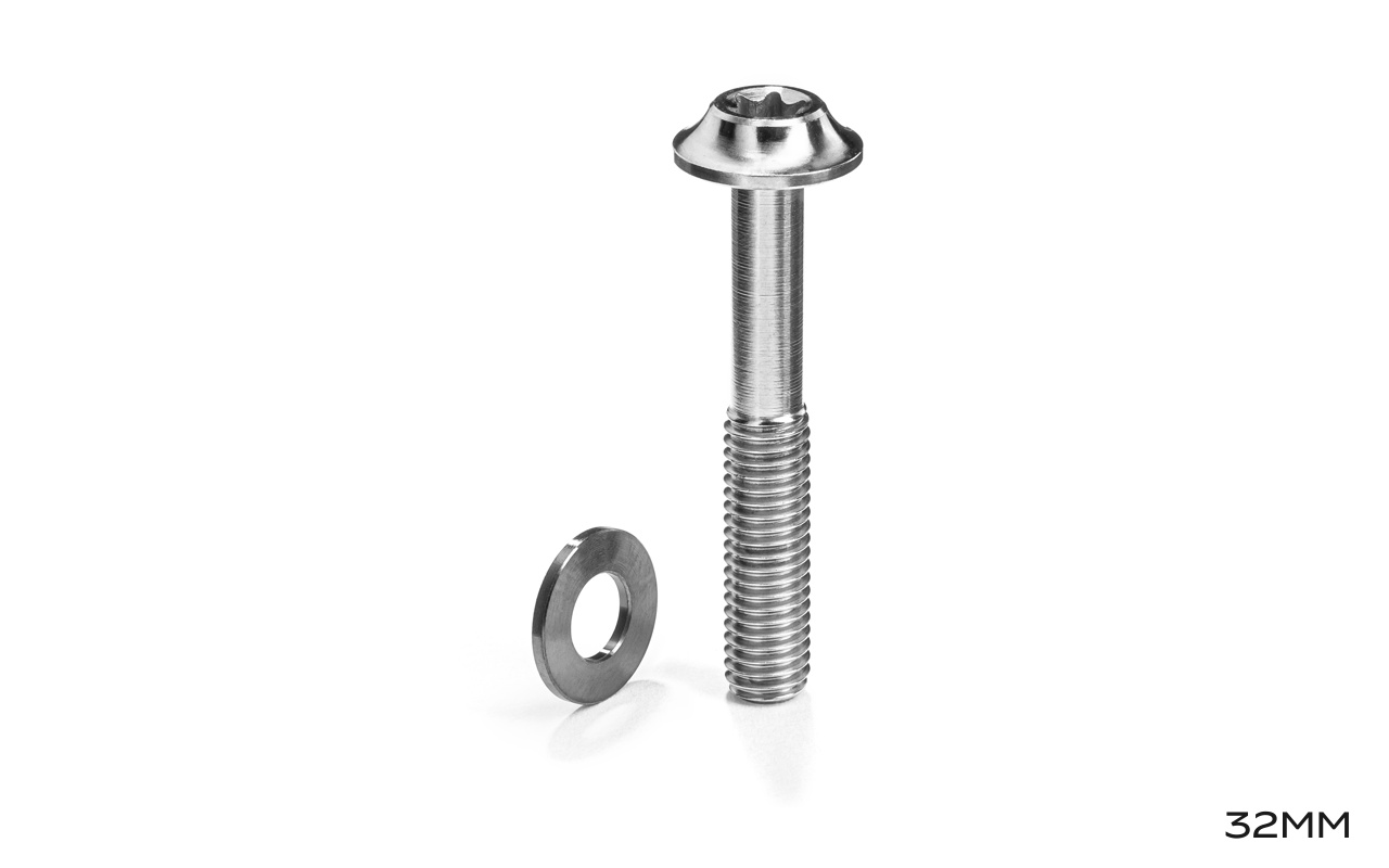 absoluteBLACK Titanium Flat Mount Caliper Bolts + Low Friction Washers