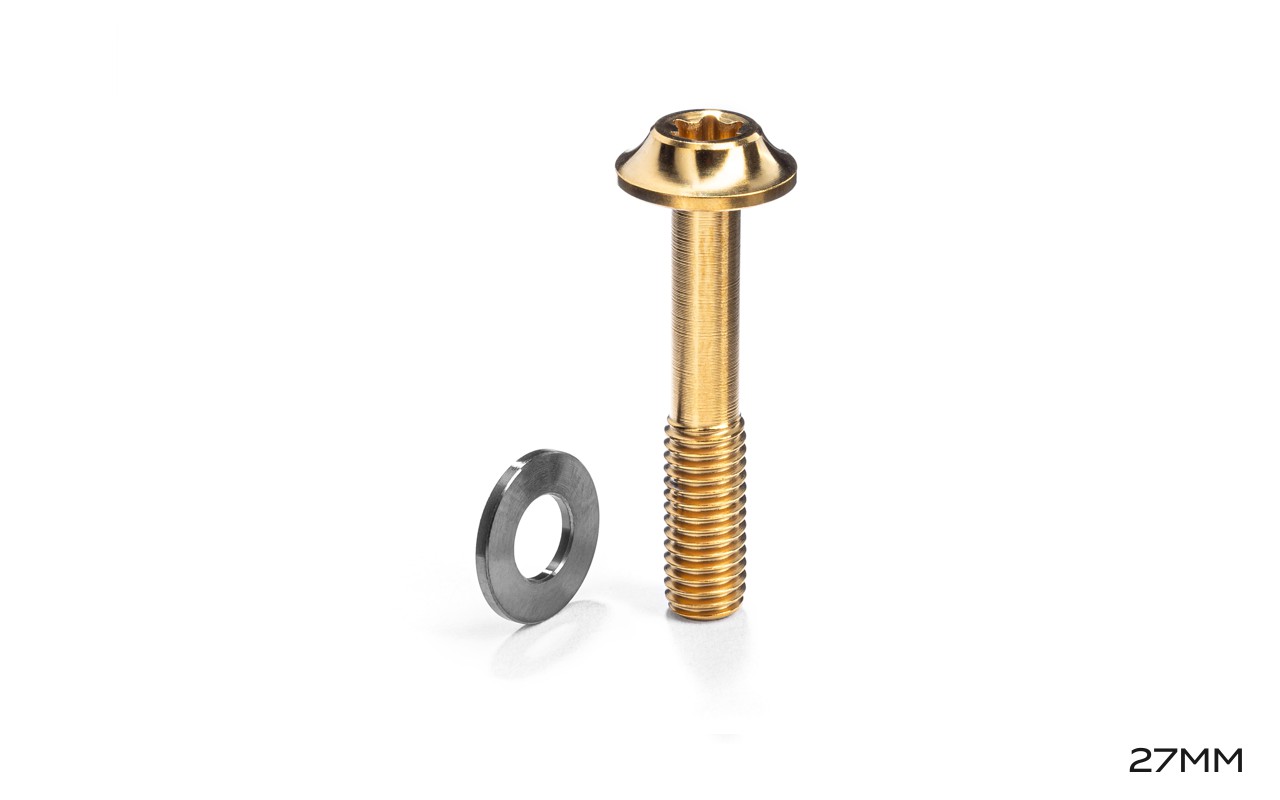 absoluteBLACK Titanium Flat Mount Caliper Bolts + Low Friction Washers