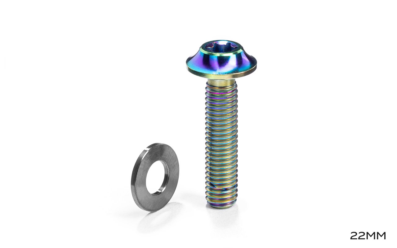 absoluteBLACK Titanium Flat Mount Caliper Bolts + Low Friction Washers