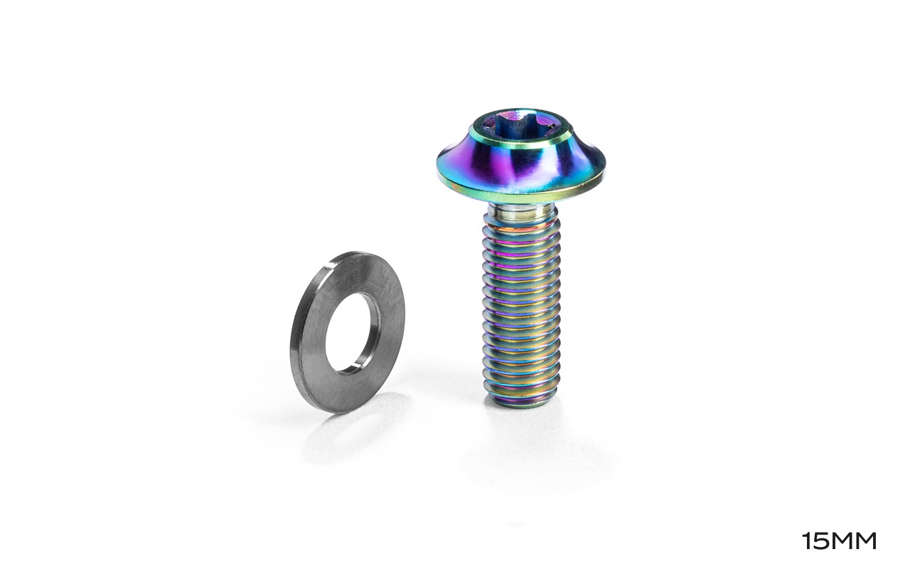 absoluteBLACK Titanium Flat Mount Caliper Bolts + Low Friction Washers