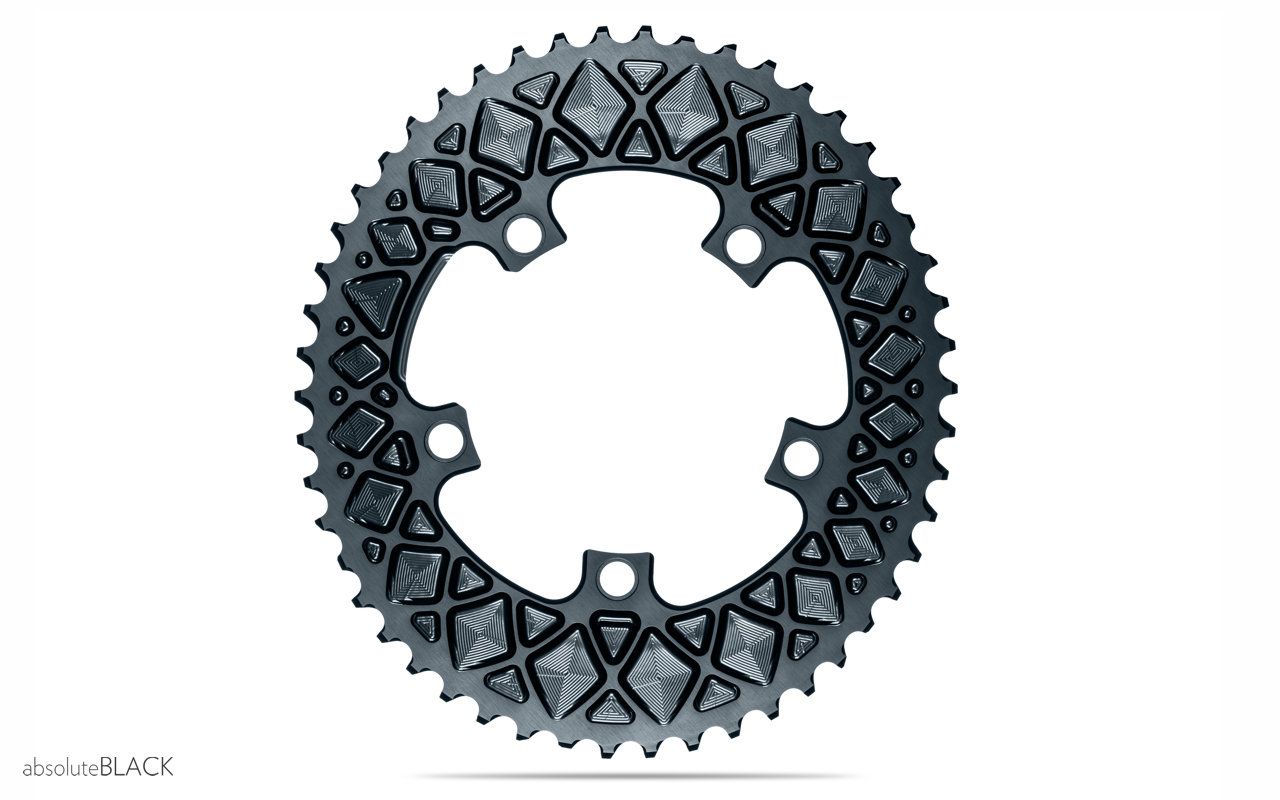 black Absolute Black Premium oval road chainring 5x110BCD 36T 