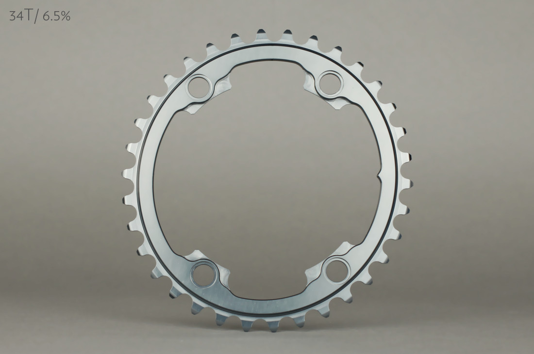 Silver Series OVAL ROAD 2X 110/4 BCD chainring for DA9000, 6800, 5800