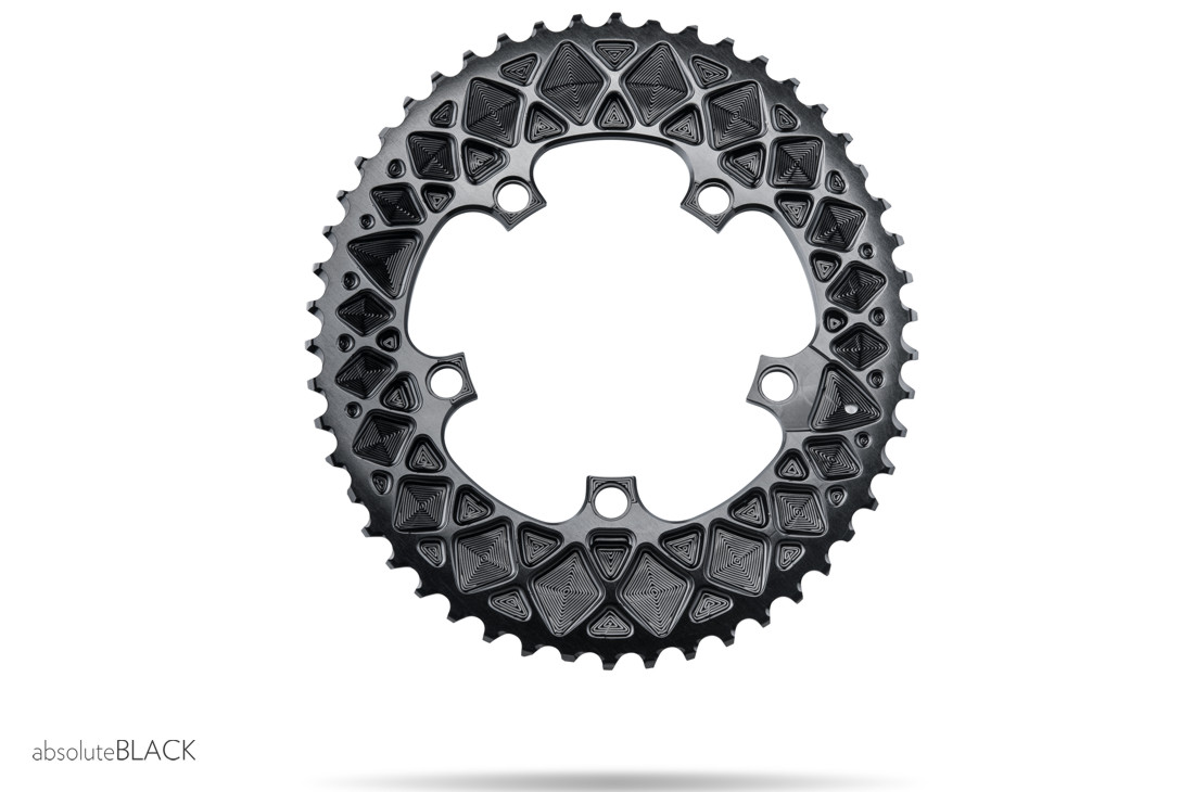 absoluteBLACK | Premium OVAL Road chainrings for SRAM 2X 110/5 bcd