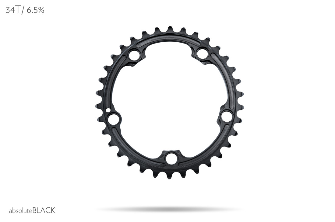 absoluteBLACK | Premium OVAL Road chainrings for SRAM 2X 110/5 bcd