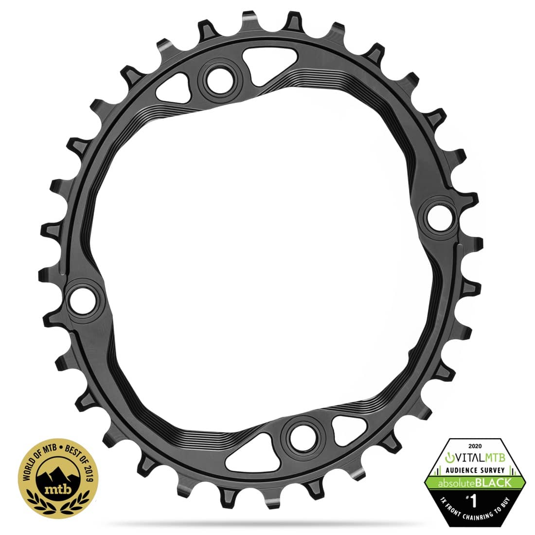absoluteblack OVAL 104bcd traction chainring for Hyperglide+ 12spd chain