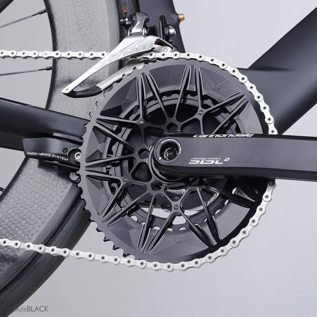 absoluteblack spidering oval chainring for Cannondale sisl