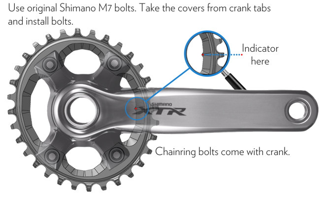 absoluteblack oval chainring XTR M9000 mounting instruction. How to mount oval chainring to XTR M9000 
